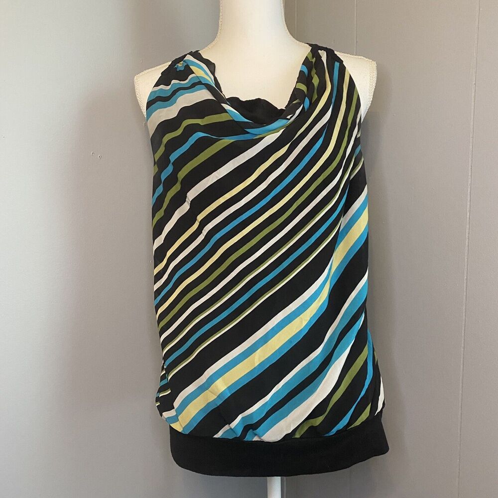 Womens Heart Soul Colorful Stripe Top Size Large
